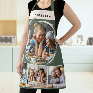 Aangepaste foto collage salie groene keuken schort