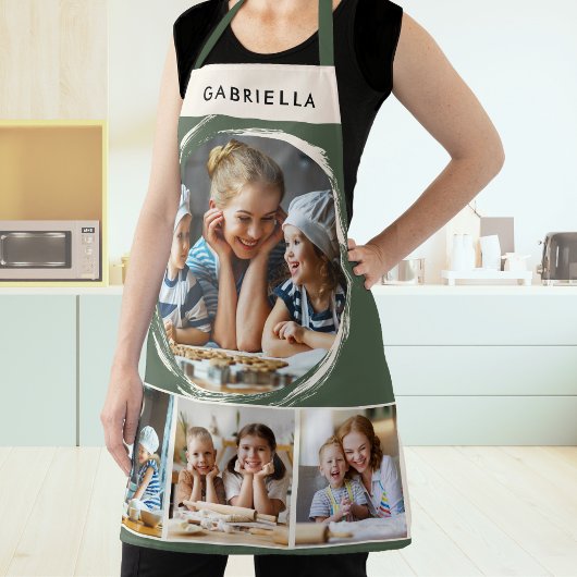 Aangepaste foto collage salie groene keuken schort