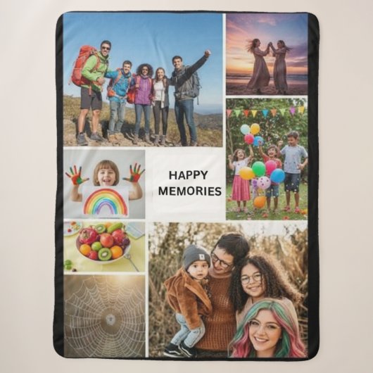 Aangepaste foto-collage Sherpa fleece deken (Voorkant)
