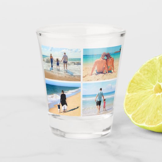Aangepaste foto-collage shotglas gepersonaliseerd shot glas (Voorkant)