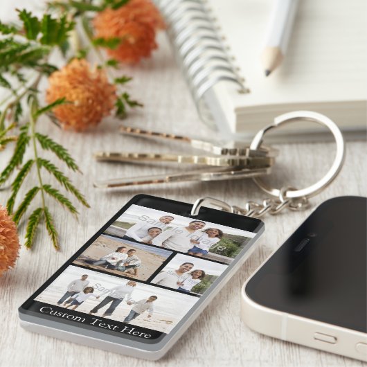 Aangepaste foto collage sleutelhanger (Voorkant Rechts)