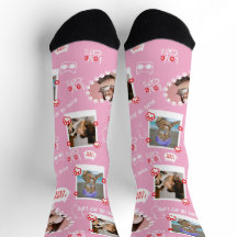 Aangepaste foto-collage sokken met kat en naam