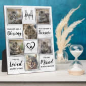 Aangepaste foto collage uniek huisdier herdenking fotoplaat (Zijkant)