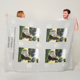 Aangepaste foto-collage van huisdier-herdenkingsde fleece deken