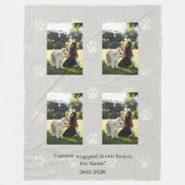 Aangepaste foto-collage van huisdier-herdenkingsde fleece deken (Voorkant)