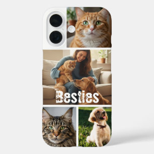 Aangepaste foto-collage van huisdieren iPhone-hoes iPhone 16 Hoesje