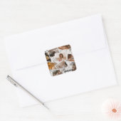 Aangepaste foto collage vierkante sticker (Envelop)