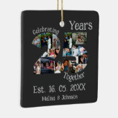 Aangepaste foto-collage voor 25e trouwdag keramisch ornament (Rechts)