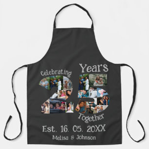 Aangepaste foto-collage voor 25e trouwdag schort