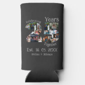 Aangepaste foto-collage voor 25e trouwdag seltzer blikjeskoeler (Achterkant)