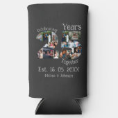 Aangepaste foto-collage voor 25e trouwdag seltzer blikjeskoeler (Voorkant)