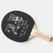 Aangepaste foto-collage voor 25e trouwdag tafeltennisbatje (Zijkant)