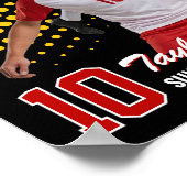Aangepaste foto-collage voor senior voetbalspeler  poster (Hoek)