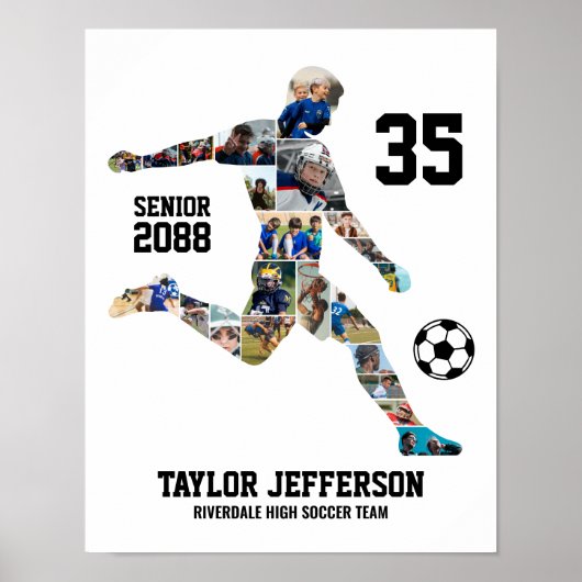 Aangepaste foto collage voor senior voetbalteam poster (Voorkant)