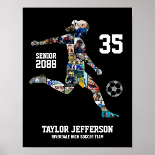 Aangepaste foto collage voor vrouwen voetbalteam poster