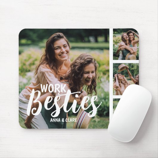 Aangepaste foto-collage Work Bestie Muismat (Met muis)