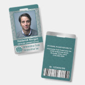 Aangepaste foto computer IT werknemer barcode logo Badge (Voor- en achterkant)
