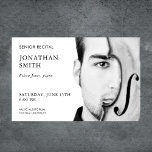 Aangepaste foto concert promotie senior overweging flyer<br><div class="desc">Deze bewerkbare zwart-wit fotosjabloonflyer is ideaal voor het promoten van senior-, junior- of afstuderen concerten of muziekconcerten, of je nu violist, saxofonist, klarinettist, zanger, professional of student bent. Met zijn moderne en eenvoudige ontwerp, dient het als een veelzijdige oplossing voor het creëren van opvallende marketingmaterialen. Personaliseer de flyer of het...</div>