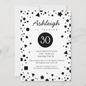 Aangepaste foto Confetti 30e verjaardagsuitnodigin Kaart (Voorkant)