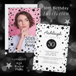Aangepaste foto Confetti 30e verjaardagsuitnodigin Kaart