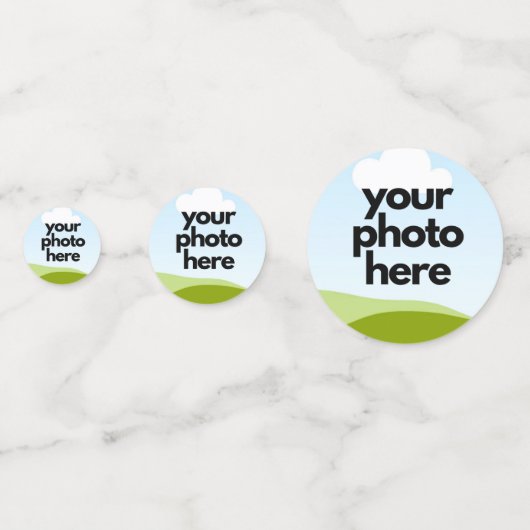 Aangepaste foto Confetti - gepersonaliseerde tafel (Achterkanten)