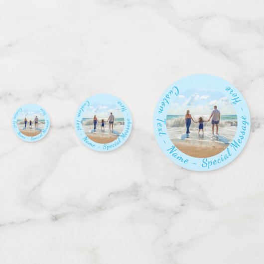 Aangepaste foto Confetti met aangepaste tekst (Voorkanten)