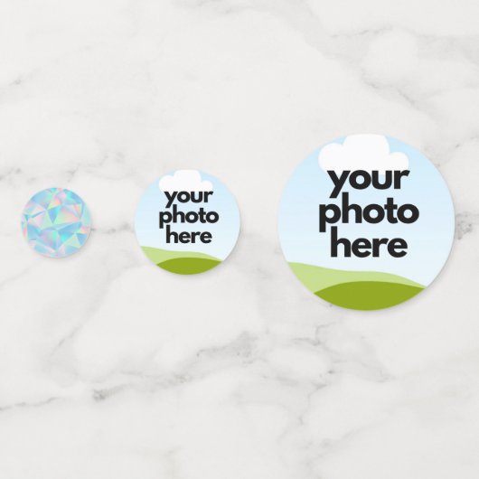 Aangepaste foto Confetti met holografische accente (Achterkanten)