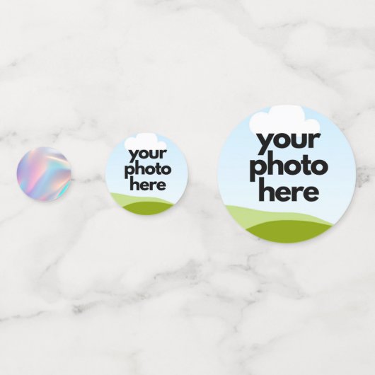 Aangepaste foto Confetti met holografische accente (Achterkanten)