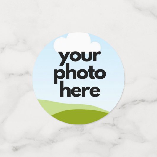 Aangepaste Foto Confetti met Neon Accents (Kleine voorkant)