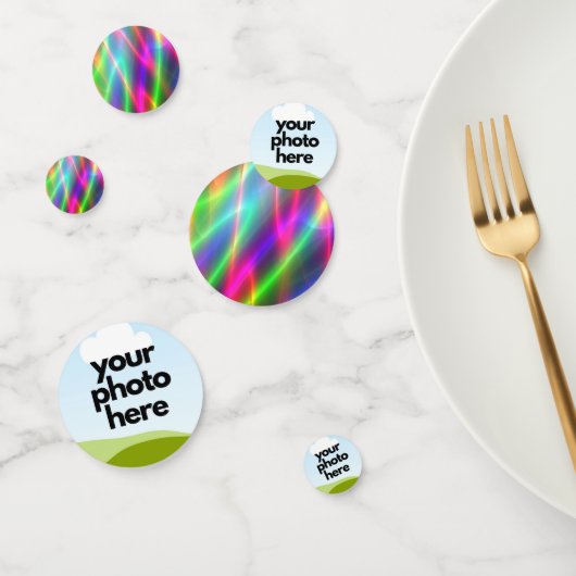 Aangepaste Foto Confetti met Neon Accents (Groep)