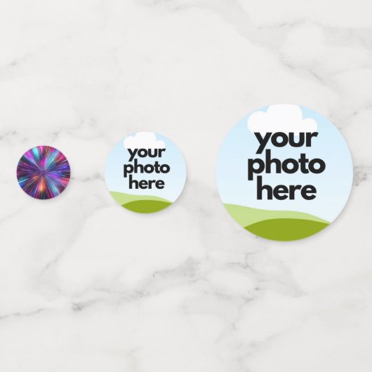 Aangepaste Foto Confetti met Neon Accents (Achterkanten)