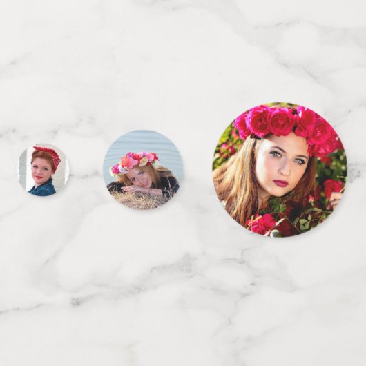 Aangepaste Foto Confetti Party Tafeldecoratie (Voorkanten)