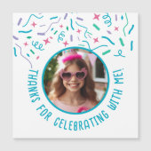 Aangepaste Foto Confetti Verjaardagsfeest Dank u (Voorkant)