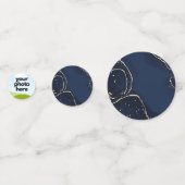 Aangepaste Foto Confetti w Navy Blue Gold Accents (Voorkanten)