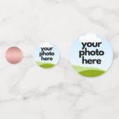 Aangepaste Foto Confetti w Roos Gold Accents (Achterkanten)