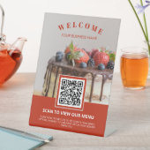 Aangepaste foto Contactloze QR-code Menu Bakkerij Reclamebord Met Voetstuk (Insitu)