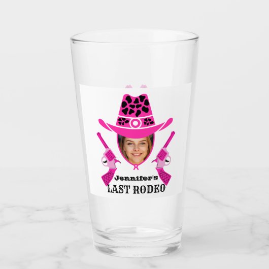 Aangepaste foto Cowgirl Glas (Voorkant)
