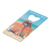 Aangepaste Foto Credit Kaart Flesopener met Tekst Creditkaart Flessenopener (Achterkant Gekanteld)