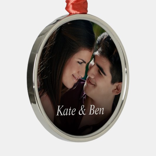 Aangepaste foto Creëer Je eigen paren Metalen Ornament (Rechts)
