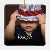 Aangepaste foto Creëer Uw eigen foto Keramisch Ornament (Achterkant)