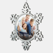 Aangepaste foto Creëer Uw eigen foto Tin Sneeuwvlok Ornament (Rechts)