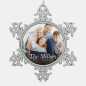 Aangepaste foto Creëer Uw eigen foto Tin Sneeuwvlok Ornament (Voorkant)