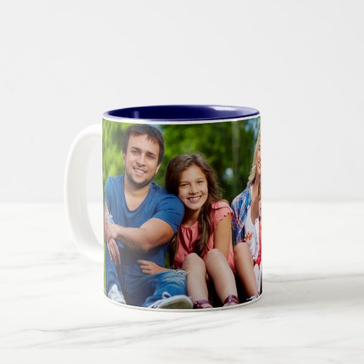 Aangepaste foto Creëer Uw eigen foto Tweekleurige Koffiemok (Voorkant links)