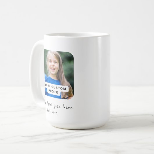 Aangepaste foto, creëer uw eigen koffiemok (Voorkant links)