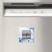Aangepaste foto Creëer uw eigen | Rustieke blauwe Magneet (Insitu (Vaatwasser))