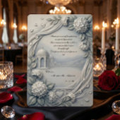 Aangepaste foto-crème hortensia neoclassicistische bedankkaart
