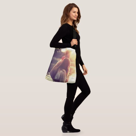 Aangepaste foto crossbody tas (Op model)