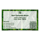 Aangepaste Foto CTA QR Code Groen Wit Gazon Care Magnetisch Visitekaartje (Voorkant)
