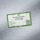 Aangepaste Foto CTA QR Code Groen Wit Gazon Care Magnetisch Visitekaartje (Voorbeeld)
