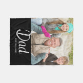 Aangepaste foto 'Dad Established' Fleece Deken (Voorkant (Horizontaal))